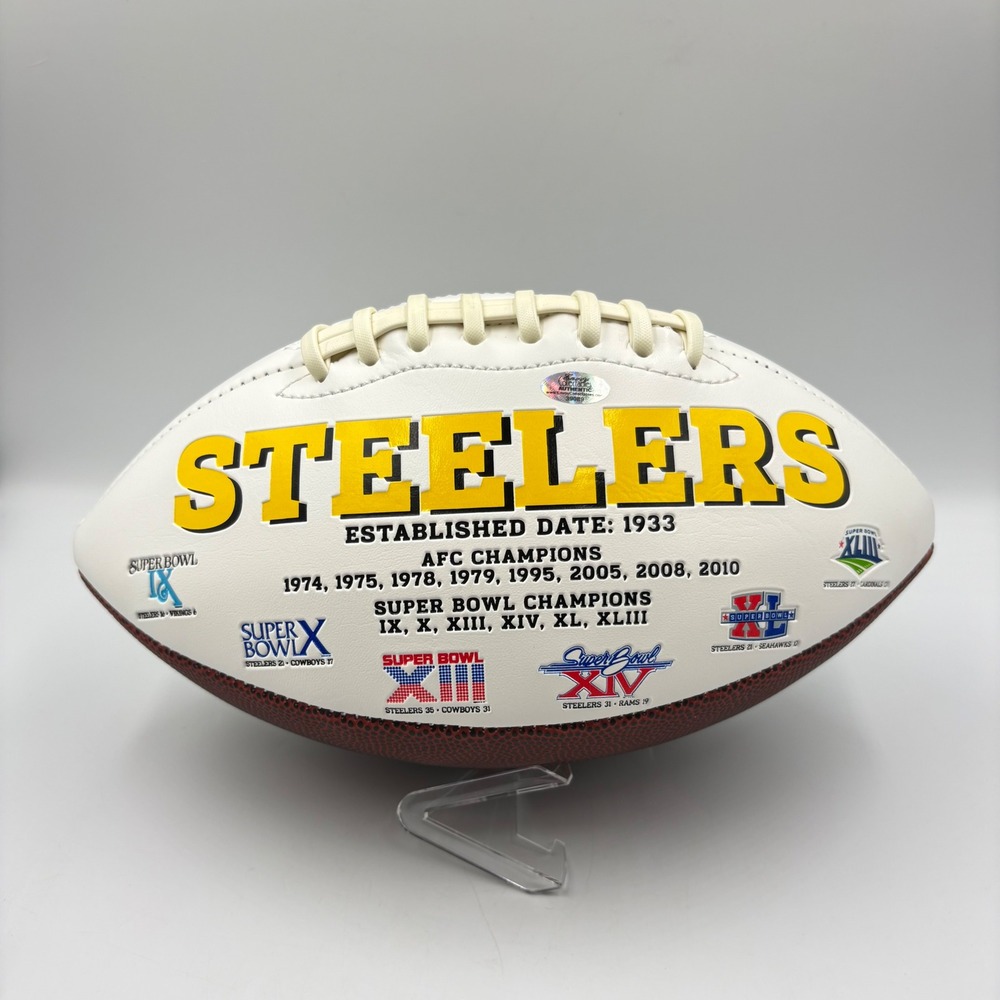 Pittsburgh Steelers Autographed Football Jesse James 81 The Outlaw Signed COA